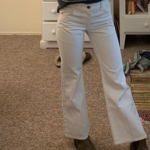 Vintage Lee White Flare Crop Denim Jeans 23/24